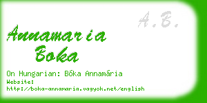 annamaria boka business card